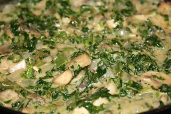 Vegan Spinach and Mushroom Etouffee